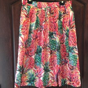 JCrew pineapple print skirt